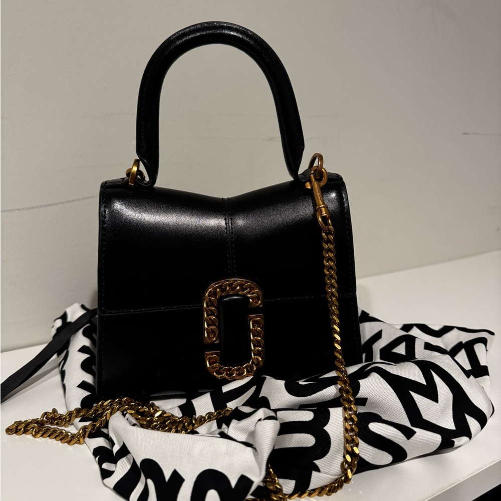 Marc Jacobs Black Mini Bag with Gold Accents